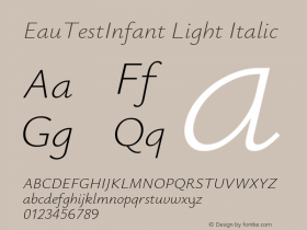 EauTestInfant Light Italic Version 0.001图片样张