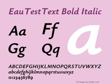 EauTestText Bold Italic Version 0.001图片样张