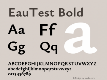 EauTest Bold Version 0.001 Font Sample