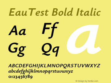 EauTest Bold Italic Version 0.001图片样张