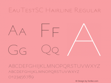 EauTestSC Hairline Regular Version 0.001 Font Sample