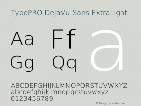 TypoPRO DejaVu Sans ExtraLight Version 2.37 Font Sample