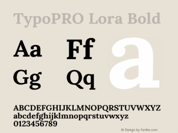 TypoPRO Lora Bold Version 2.000 Font Sample