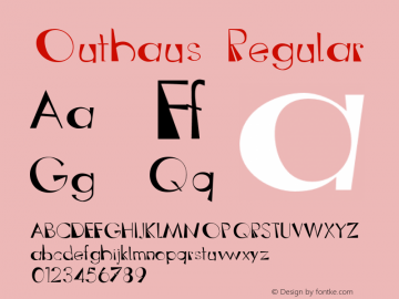 Outhaus Regular 001.000 Font Sample
