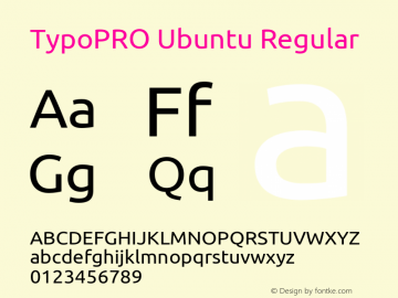 TypoPRO Ubuntu Regular 0.83 Font Sample