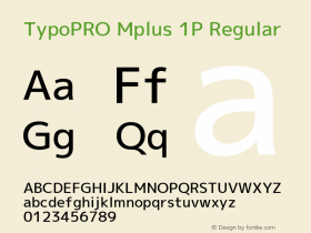 TypoPRO Mplus 1P Regular Version 1.062 Font Sample