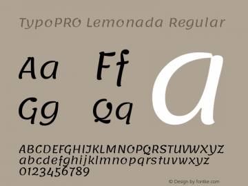 TypoPRO Lemonada Regular Version 3.006;PS 003.006;hotconv 1.0.88;makeotf.lib2.5.64775 Font Sample