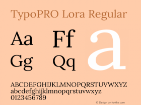 TypoPRO Lora Regular Version 2.000 Font Sample