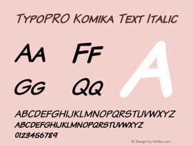 TypoPRO Komika Text Italic 2.0 Font Sample