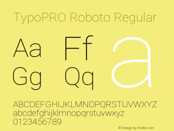 TypoPRO Roboto Regular Version 2.135; 2016 Font Sample