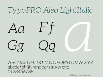 TypoPRO Aleo LightItalic Version 1.1图片样张