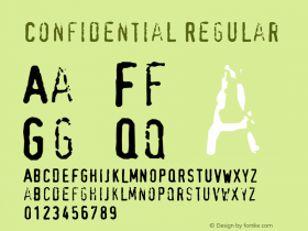 Confidential Regular Converted from e:\_downl~1\fonts\_\CONFID~1.TF1 by ALLTYPE Font Sample