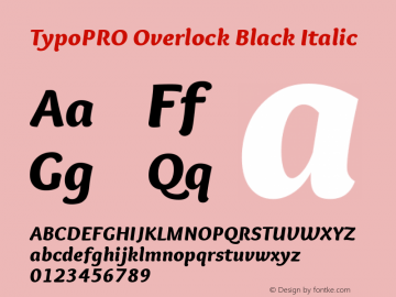 TypoPRO Overlock Black Italic Version 1.001图片样张