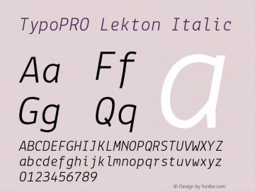TypoPRO Lekton Italic Version 3.000图片样张