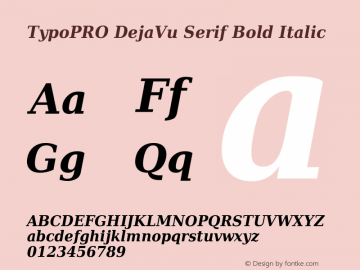 TypoPRO DejaVu Serif Bold Italic Version 2.37 Font Sample
