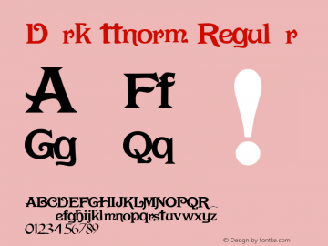 Dark ttnorm Regular Altsys Metamorphosis:10/27/94 Font Sample