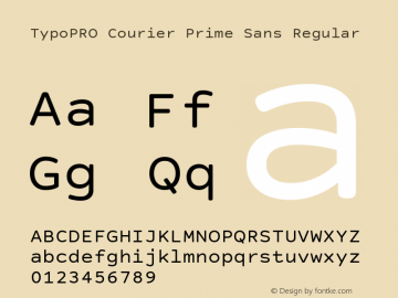 TypoPRO Courier Prime Sans Regular Version 3.020 Font Sample