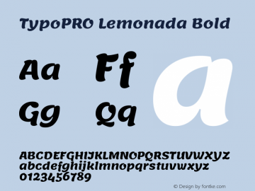 TypoPRO Lemonada Bold Version 3.006;PS 003.006;hotconv 1.0.88;makeotf.lib2.5.64775 Font Sample