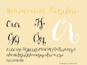 Housemaid Regular Version 001.000 Font Sample