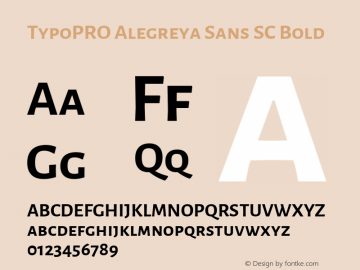 TypoPRO Alegreya Sans SC Bold Version 1.000;PS 001.000;hotconv 1.0.70;makeotf.lib2.5.58329 DEVELOPMENT Font Sample