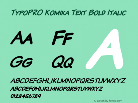 TypoPRO Komika Text Bold Italic 2.0 Font Sample
