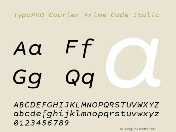 TypoPRO Courier Prime Code Italic Version 3.0318 Font Sample