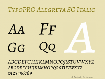 TypoPRO Alegreya SC Italic Version 1.003 Font Sample