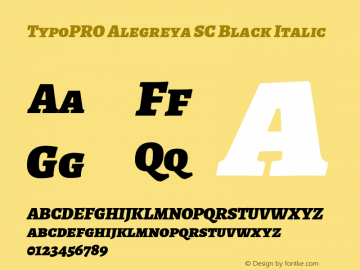 TypoPRO Alegreya SC Black Italic Version 1.003 Font Sample
