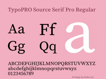 TypoPRO Source Serif Pro Regular Version 1.017;PS 1.0;hotconv 1.0.79;makeotf.lib2.5.61930图片样张