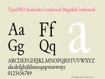 TypoPRO Junicode Condensed RegularCondensed Version 0.6.17 Font Sample