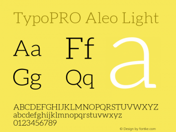 TypoPRO Aleo Light Version 1.1 Font Sample