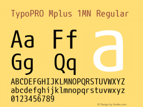 TypoPRO Mplus 1MN Regular Version 1.062 Font Sample