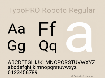 TypoPRO Roboto Regular Version 2.135; 2016 Font Sample