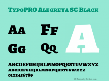 TypoPRO Alegreya SC Black Version 1.003 Font Sample