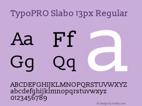 TypoPRO Slabo 13px Regular Version 1.02 Build 005a图片样张