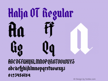 Halja OT Regular Version 2.100 Font Sample