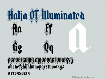 Halja OT Illuminated Version 2.100 Font Sample