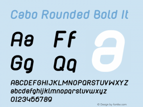 Cabo Rounded Bold It Version 1.001;Fontself Maker 1.1.0 Font Sample