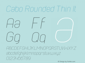 Cabo Rounded Thin It Version 1.001;Fontself Maker 1.1.0图片样张