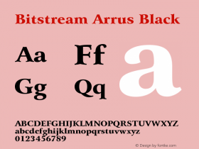 Bitstream Arrus Black Version 003.001 Font Sample