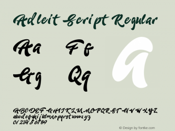 Adleit Script Regular Version 001.001图片样张