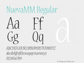 NuevaMM Regular Macromedia Fontographer 4.1 12/19/97 Font Sample