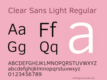 Clear Sans Light Regular Version 1.00图片样张