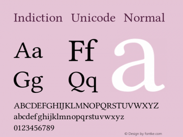 Indiction Unicode Normal Version 001.003图片样张