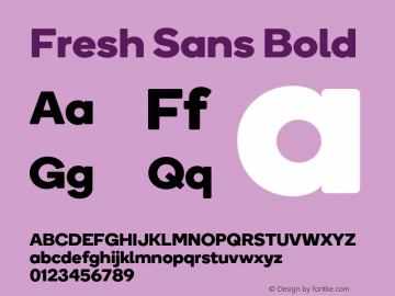 Fresh Sans Bold Version 1.0 Font Sample