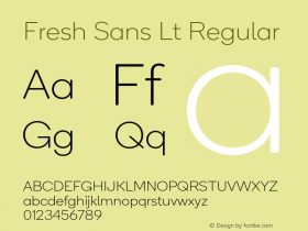 Fresh Sans Lt Regular Version 1.0 Font Sample