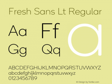 Fresh Sans Lt Regular Version 1.0 Font Sample