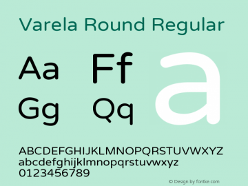 Varela Round Regular Version 1.000图片样张