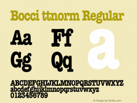Bocci ttnorm Regular Altsys Metamorphosis:10/27/94 Font Sample