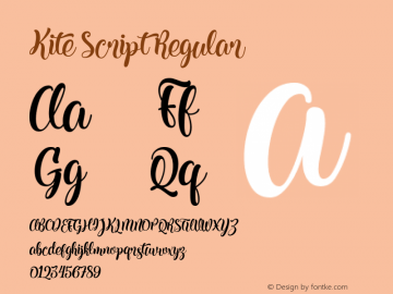 Kite Script Regular Version 1.000 Font Sample